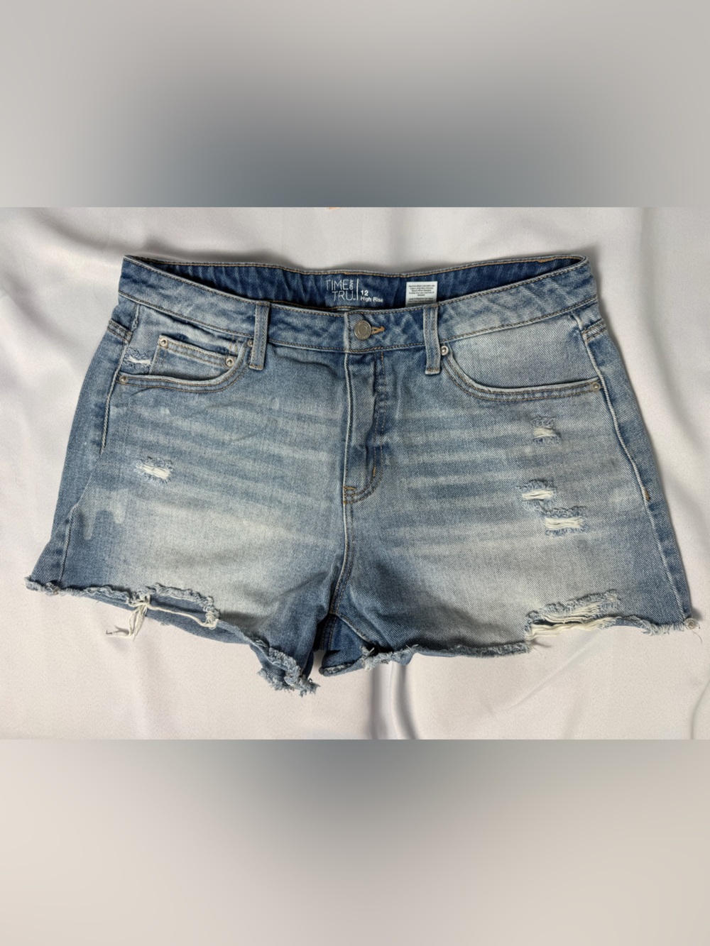 Time and Tru Light Blue Distressed Denim Cutoff Shorts